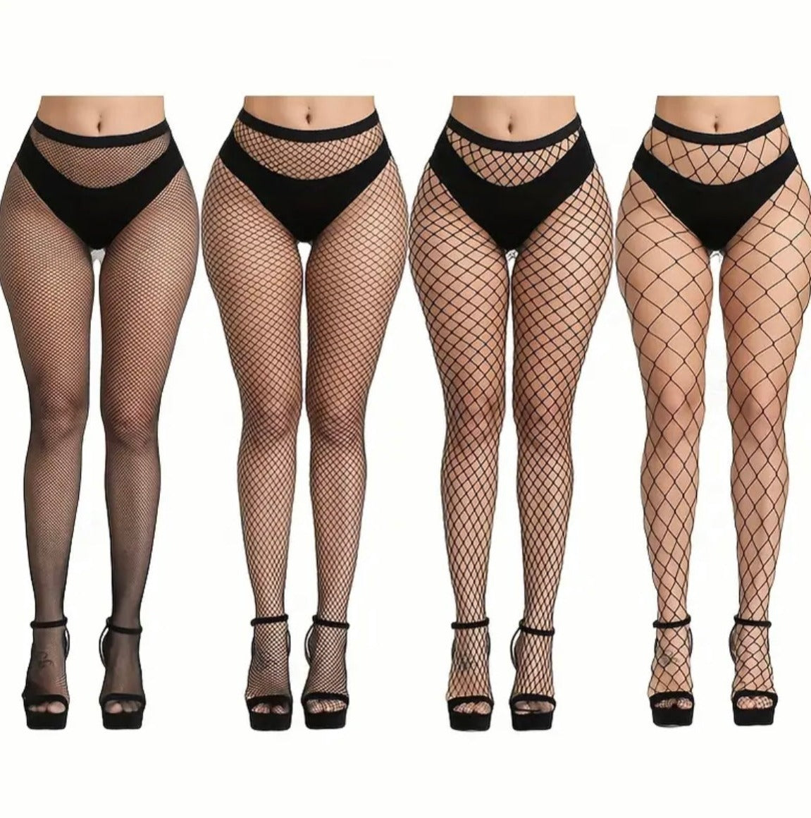 4pk Women Patterned Fishnet Tights