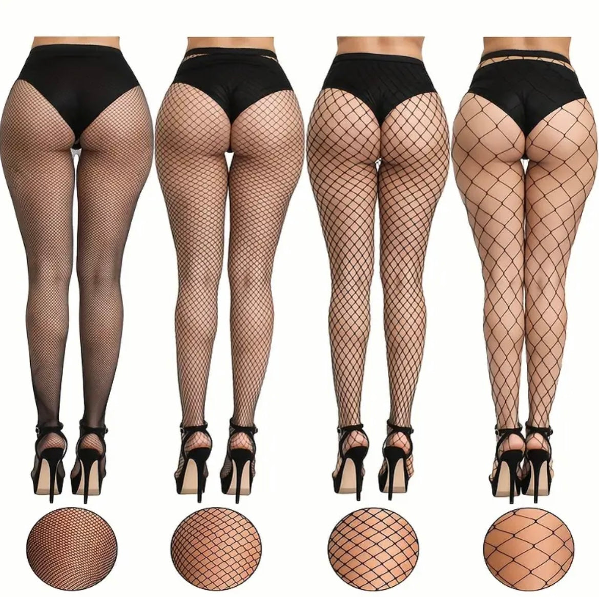 4pk Women Patterned Fishnet Tights