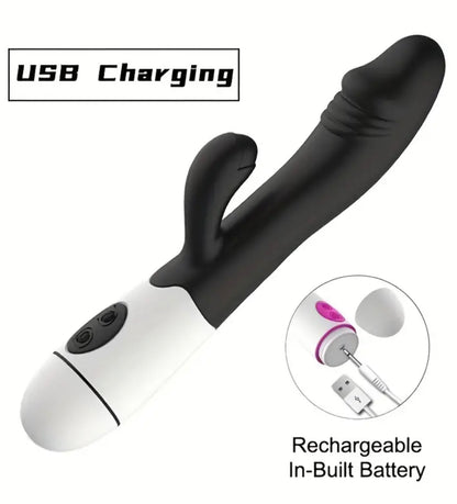 Rabbit 30 Frequency USB Charging Double-headed Vibration Massage Stick