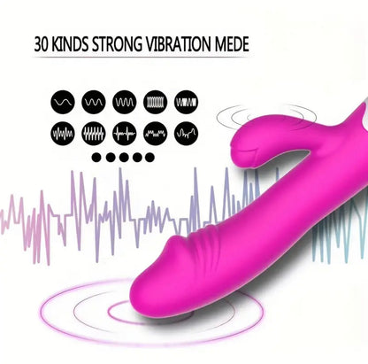 Rabbit 30 Frequency USB Charging Double-headed Vibration Massage Stick